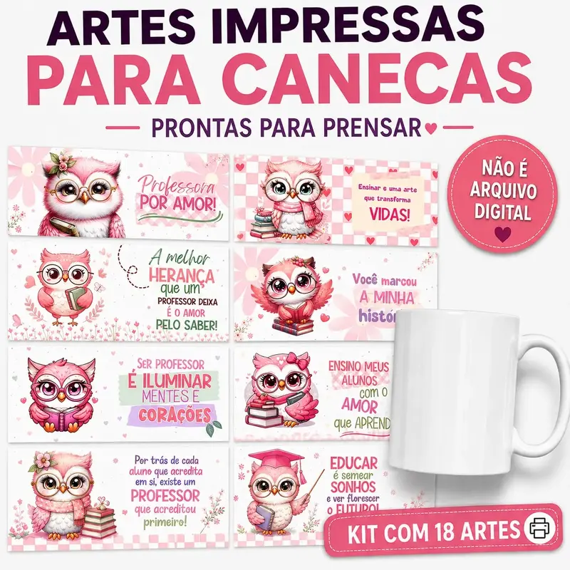 Dia dos professores - Kit Para Estampar Canecas