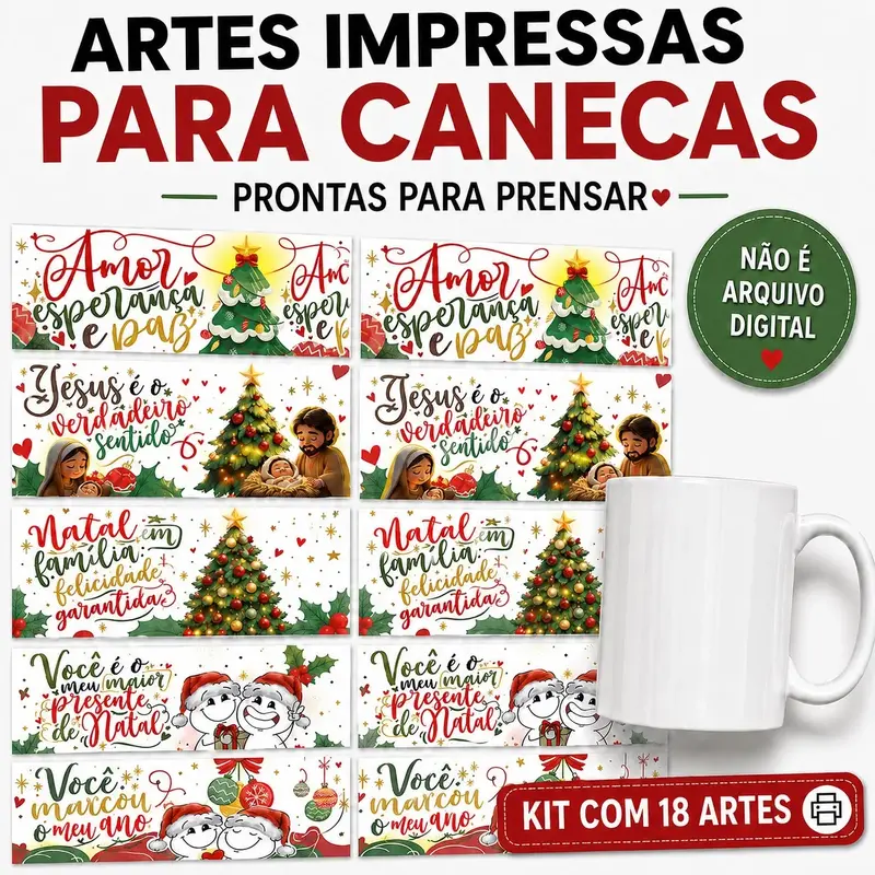 Natal - Kit Para Estampar Canecas
