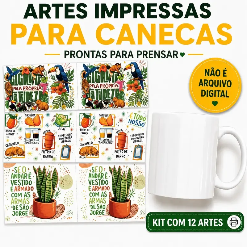 Brasilidades - Kit Para Estampar Canecas