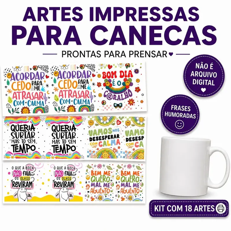 Humoradas - Kit Para Estampar Canecas