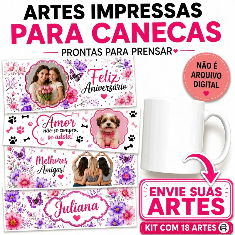 Envie Sua Arte - Kit Para Estampar Canecas